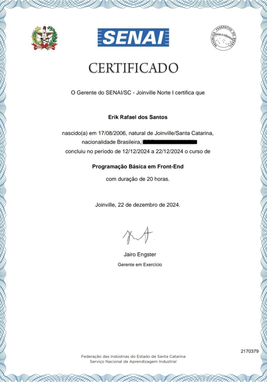Imagem do certificado: Programação Básico Front-End